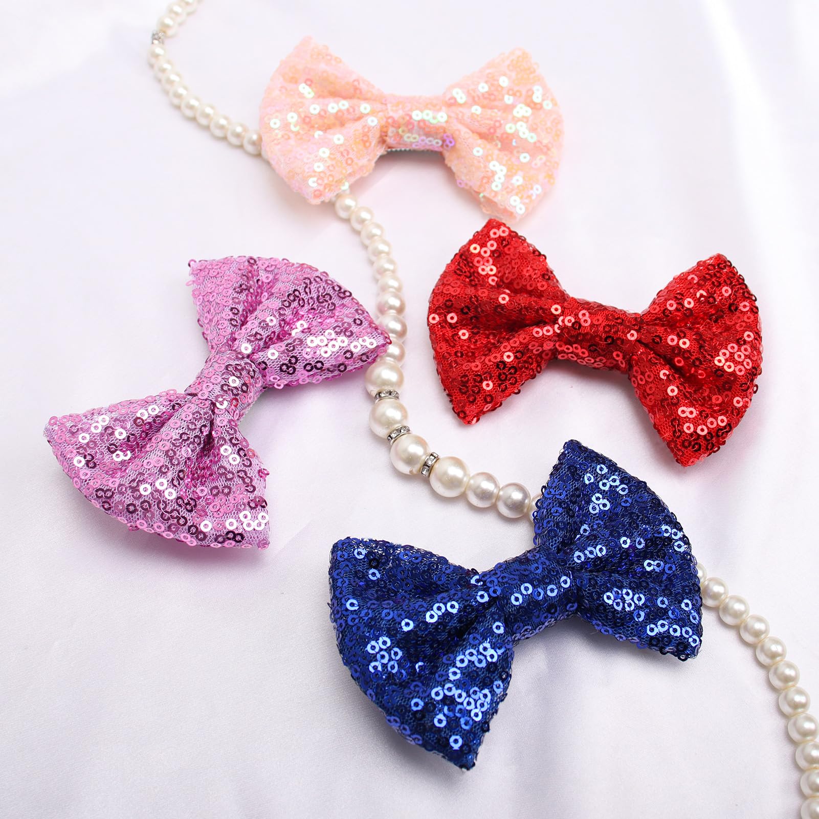 KISZU girls' sequin bow clip adding shine to hairstyles