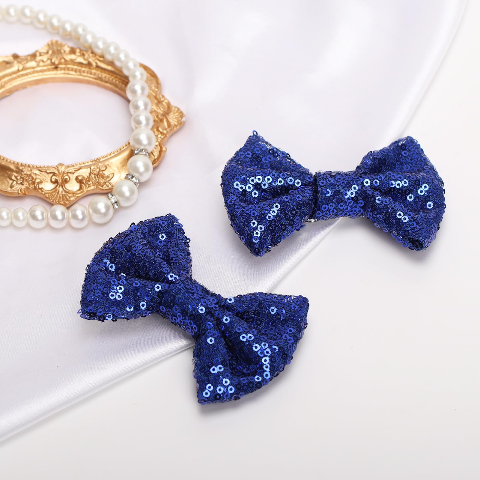 KISZU gift-ready sequin bow clip suitable for celebrations