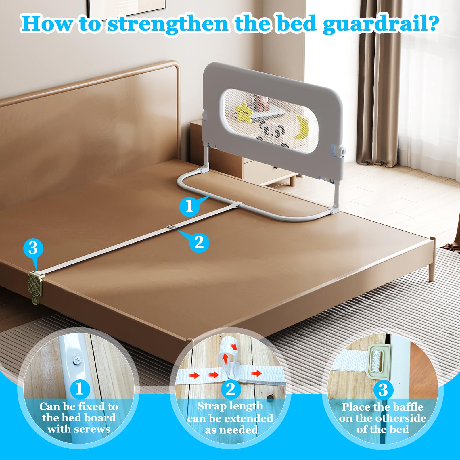 Kitiver guard rail removable cover is machine washable for busy families
