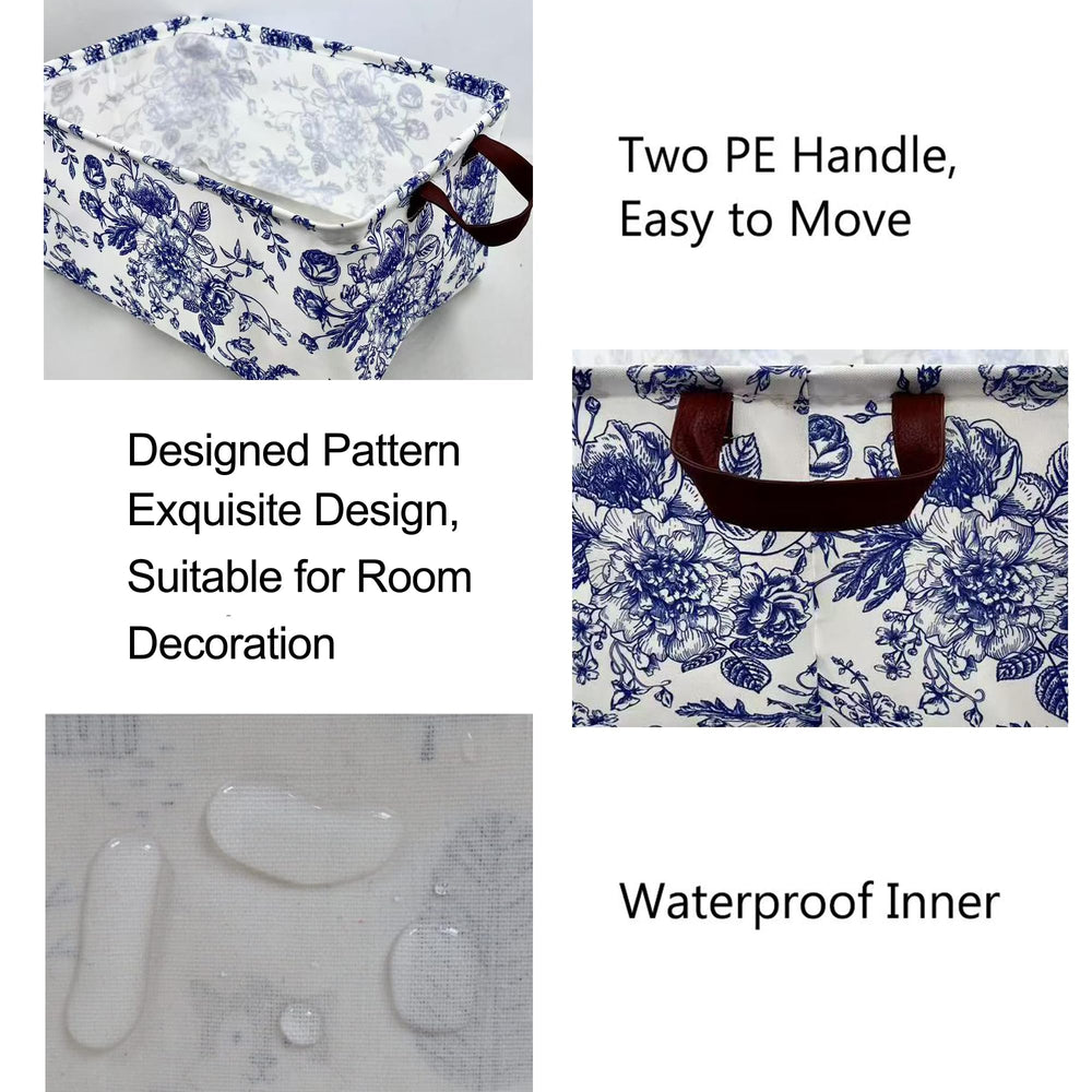 KIUATSJR collapsible storage basket with moisture resistant lining for laundry organization.