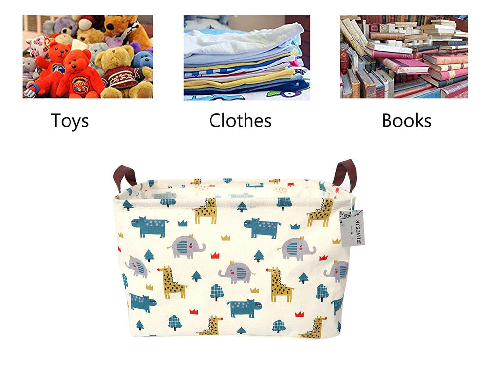 KIUATSJR rectangle storage basket folded flat for compact storage.