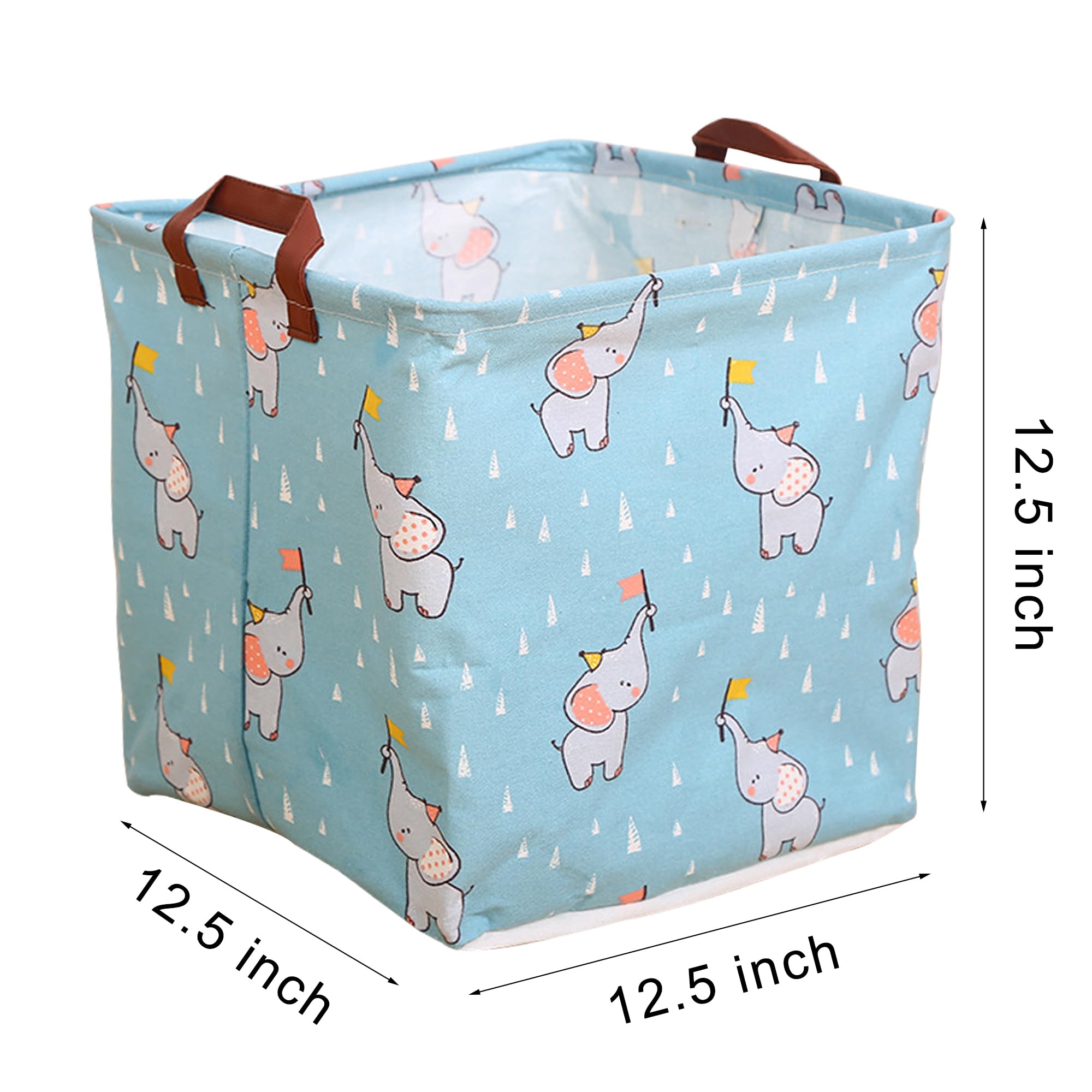 KIUATSJR square canvas storage bin pattern closeup shows linen-canvas texture