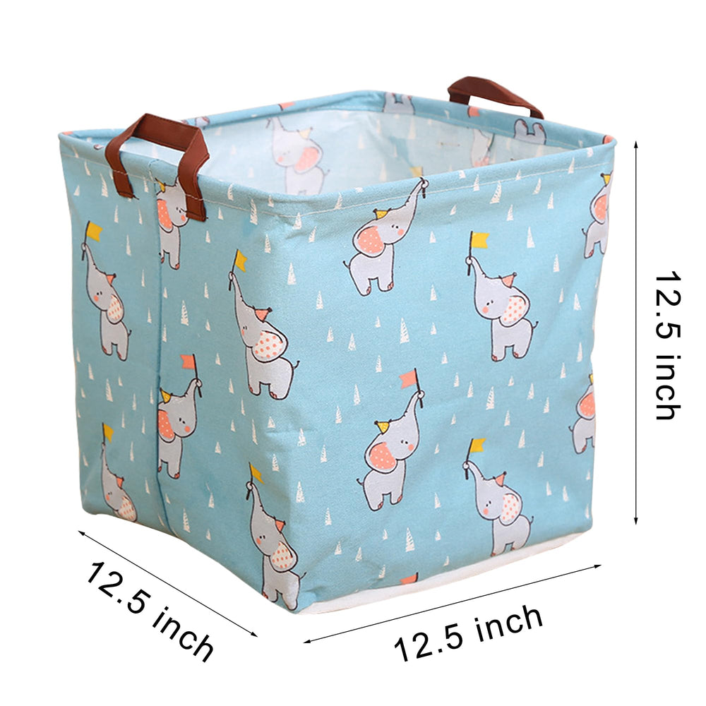 KIUATSJR square canvas storage bin pattern closeup shows linen-canvas texture