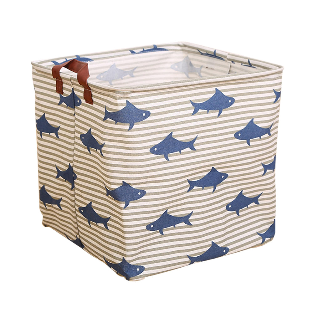 KIUATSJR square canvas toy storage bin with handle for easy organization in living spaces.