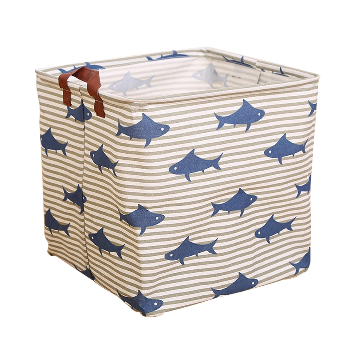 KIUATSJR square canvas toy storage bin with handle for easy organization in living spaces.