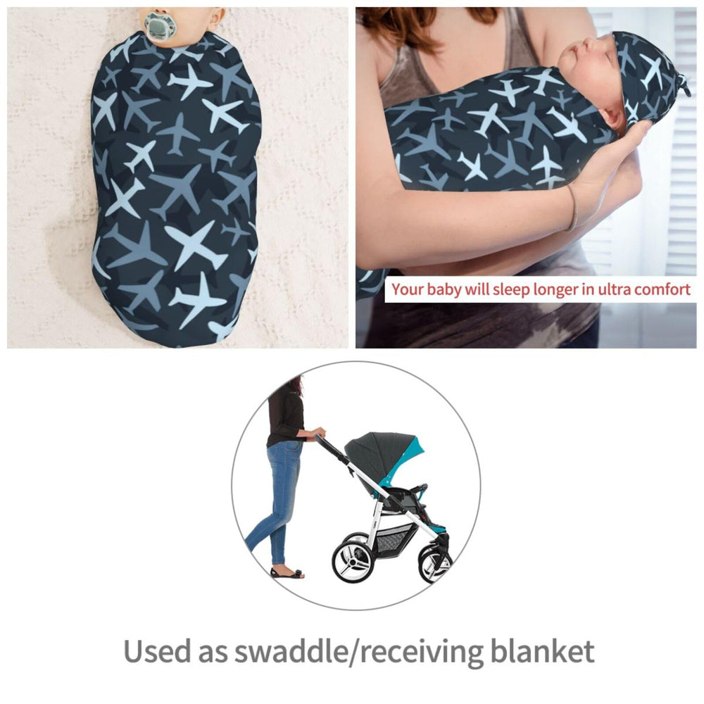 KiuLoam camouflage blue jets hat-on-white shows cozy newborn warmth.