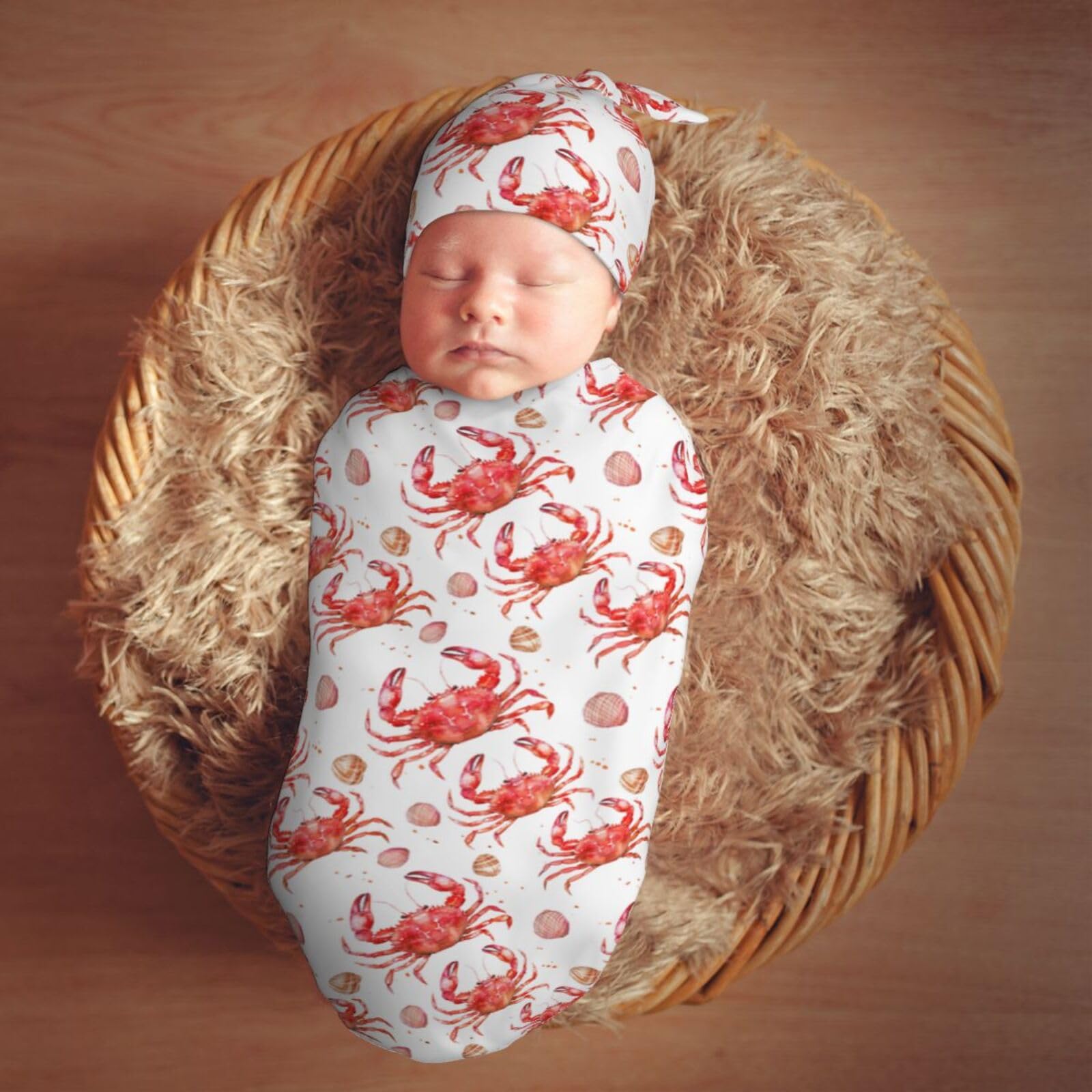 KiuLoam swaddle and hat arranged in nursery for stroller and bedtime