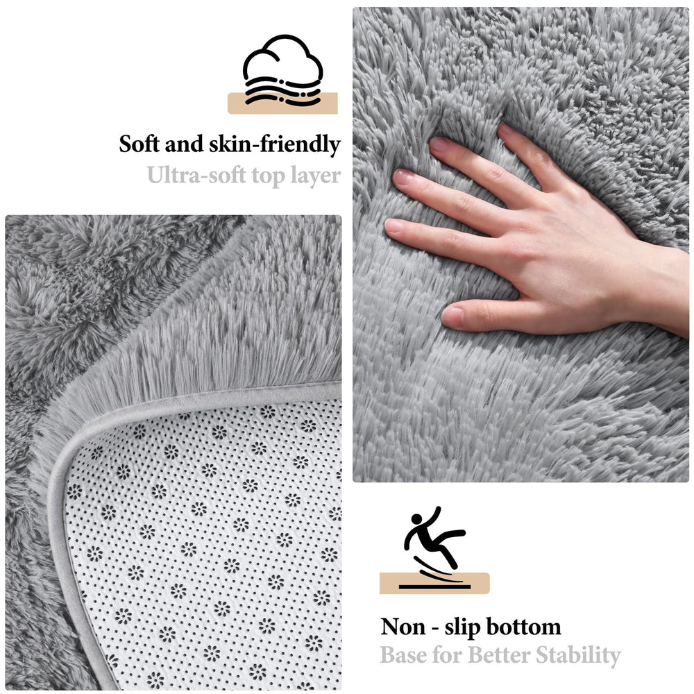 KIXINWA round rug non-slip backing helps keep you secure on the floor.