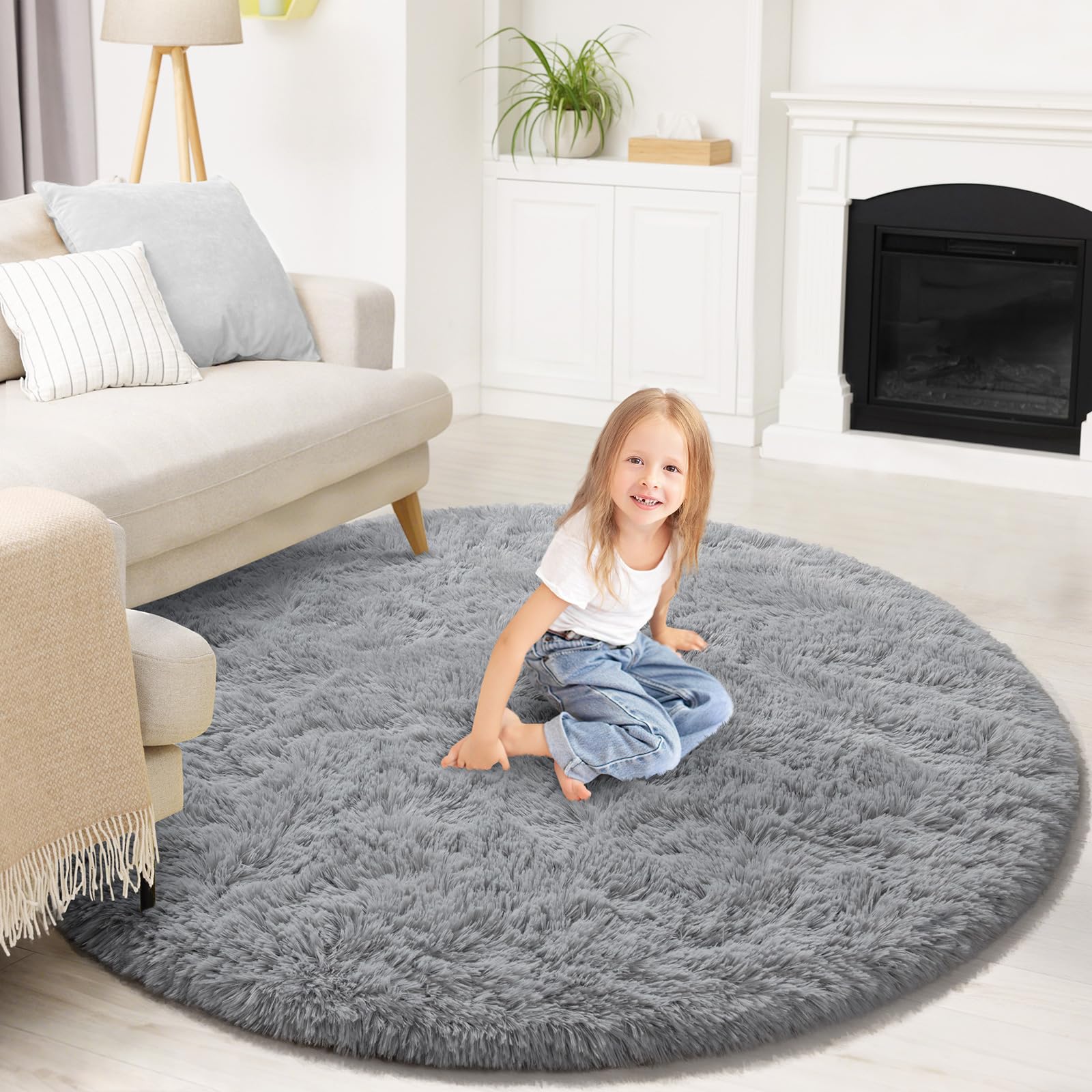 KIXINWA round rug ideas for nursery and kids room decor