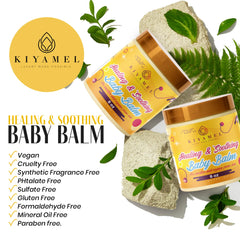 KIYAMEL Healing Baby Balm texture closeup highlights quick-absorbing cream