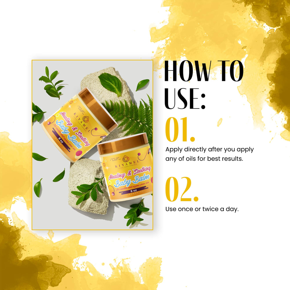 KIYAMEL Healing Baby Care routine featuring calming lavender scent