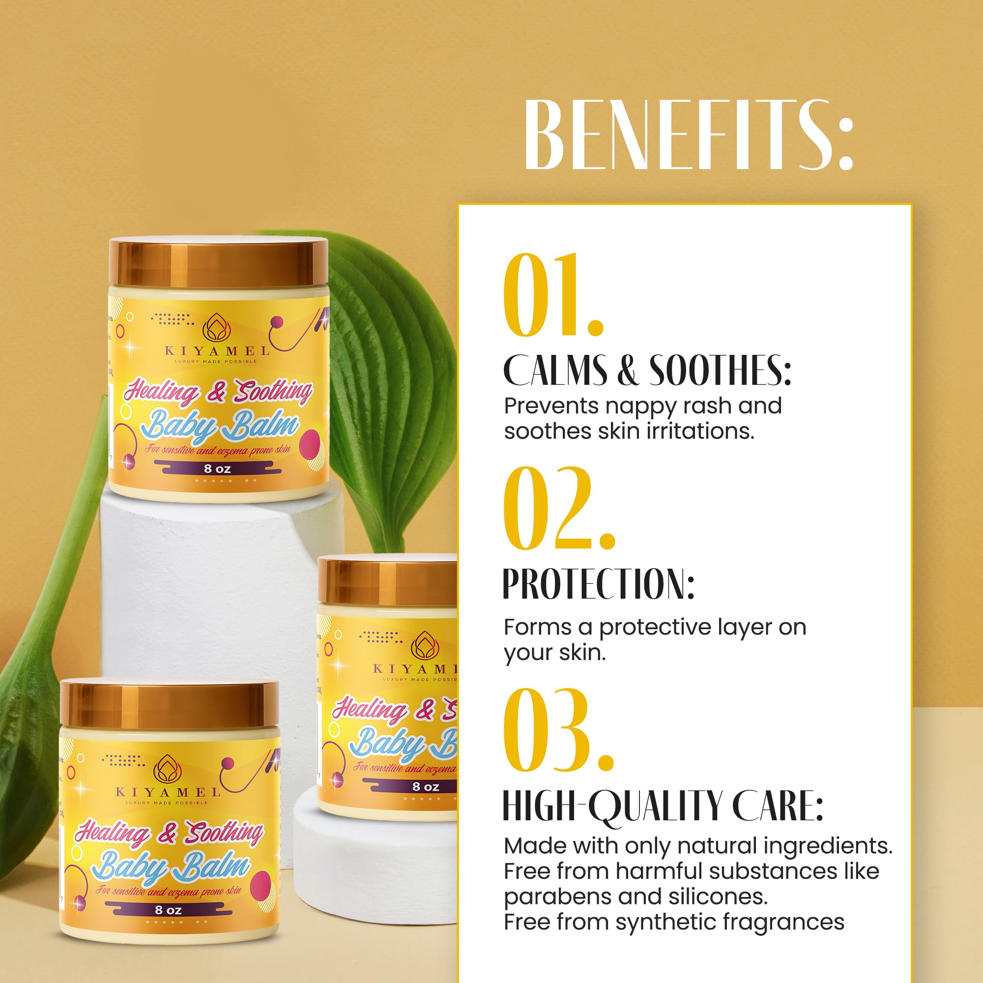 KIYAMEL Healing Baby Balm application demonstrates gentle, soothing massage