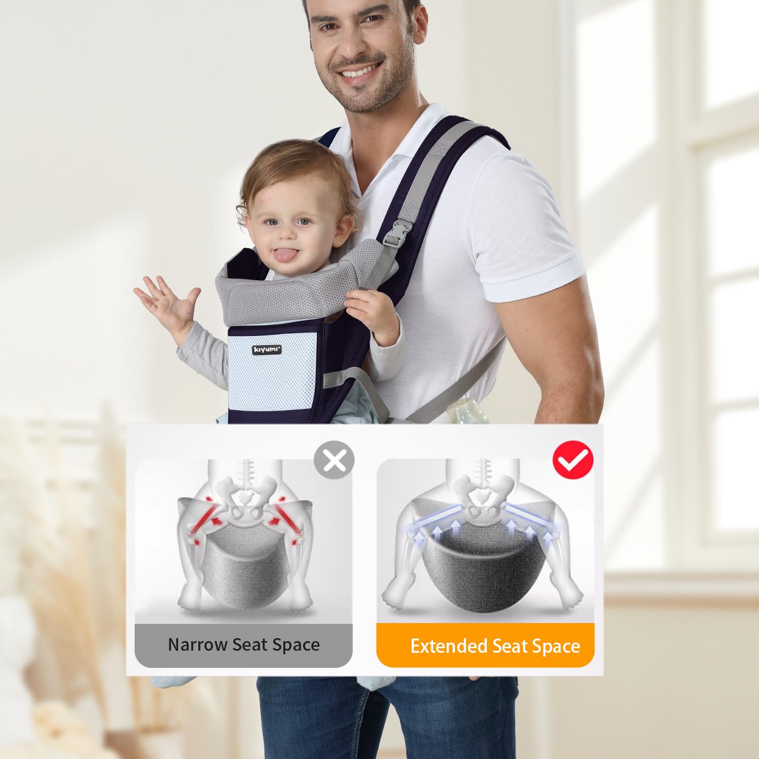 Kiyumi adjustable straps help reduce shoulder fatigue.