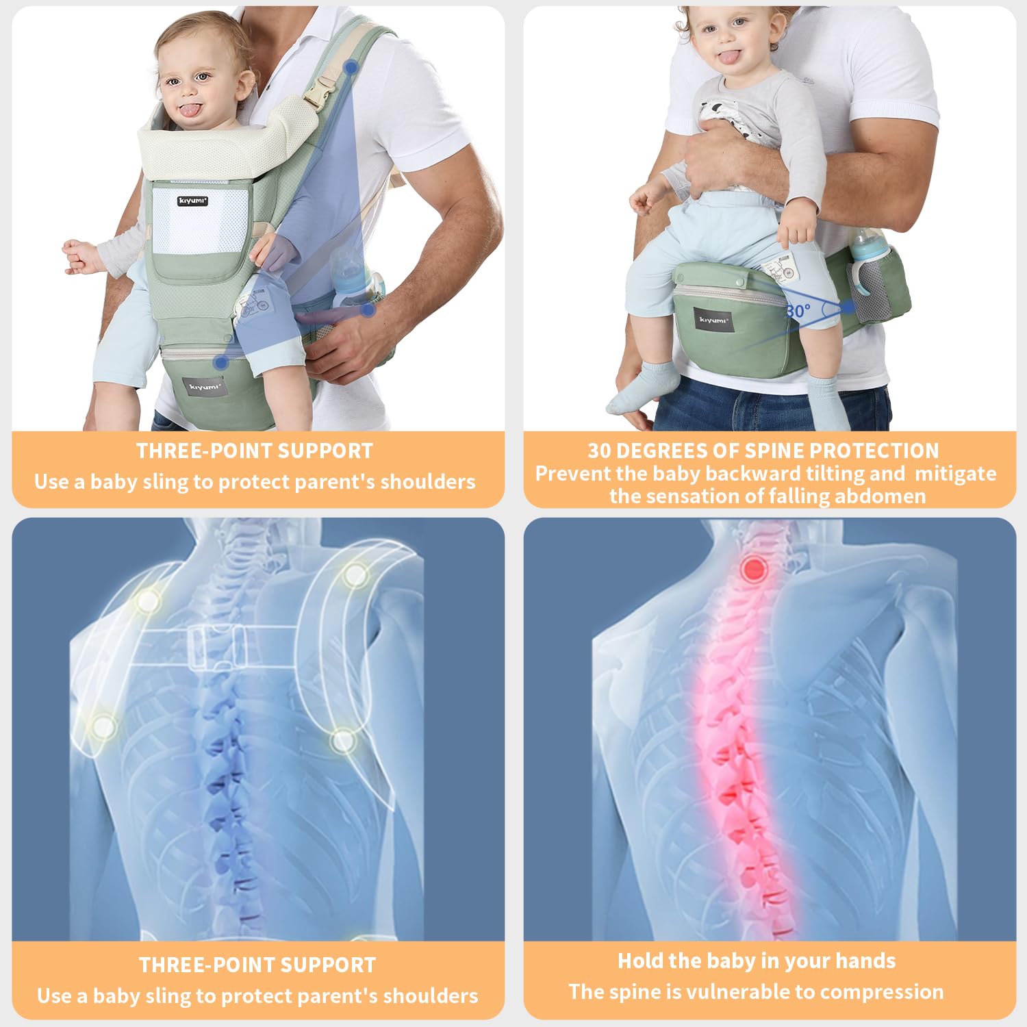 KIYUMI breathable mesh fabric helps baby stay cool on warm days.