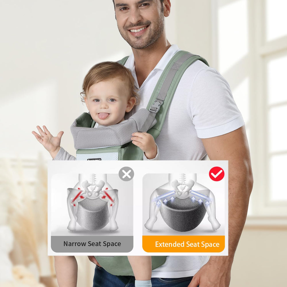 KIYUMI carrier head-support keeps newborns snug during walks.