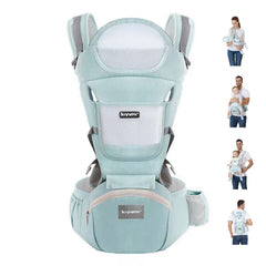 KIYUMI StarskyBlue hip-seat carrier promoting close, comfortable babywear