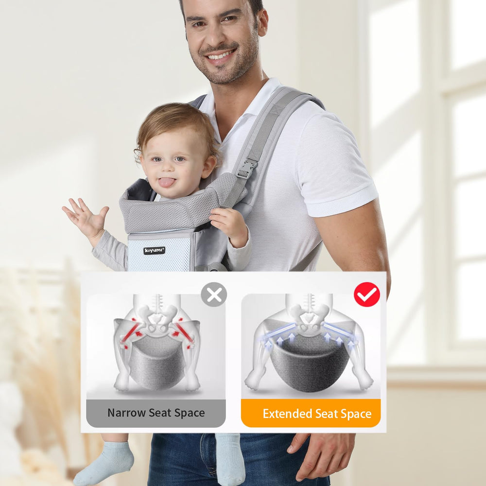 KIYUMI soft skin-friendly fabric keeps baby cozy with a gentle touch during long wears.