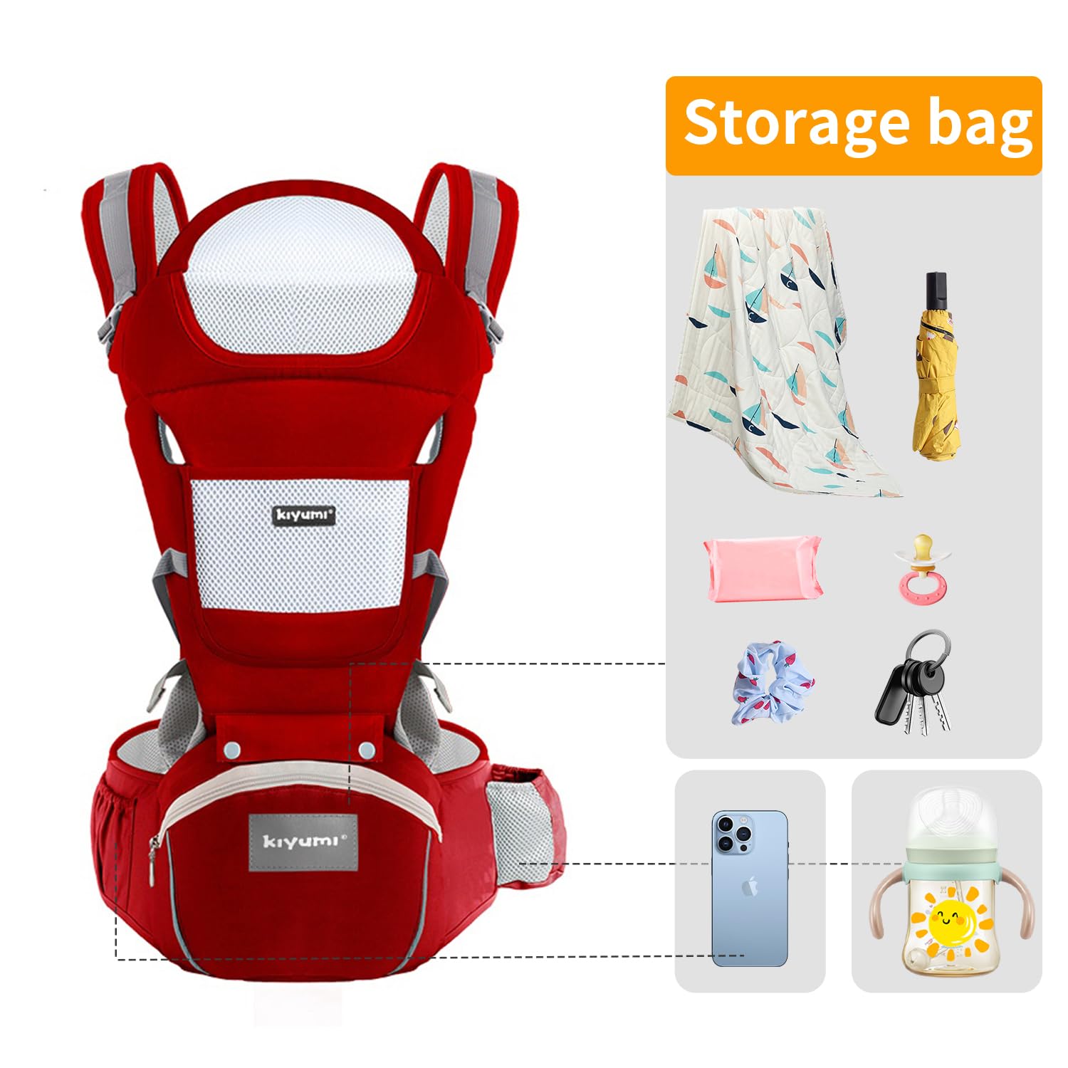 KIYUMI head-support helps stabilize the baby's head during naps.