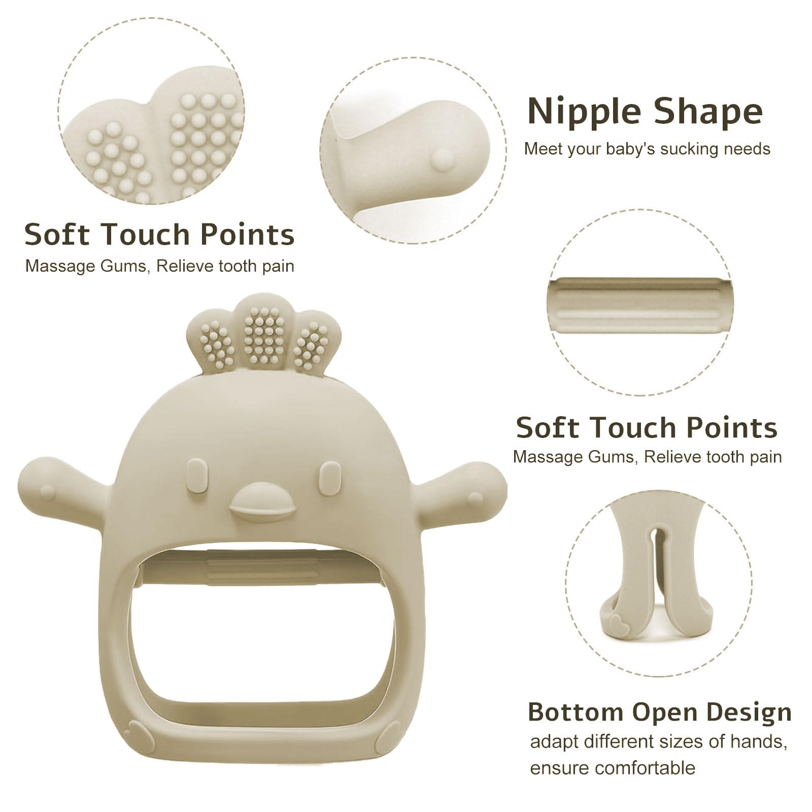 Kizadee teether with bell attachment for engaging sensory play.