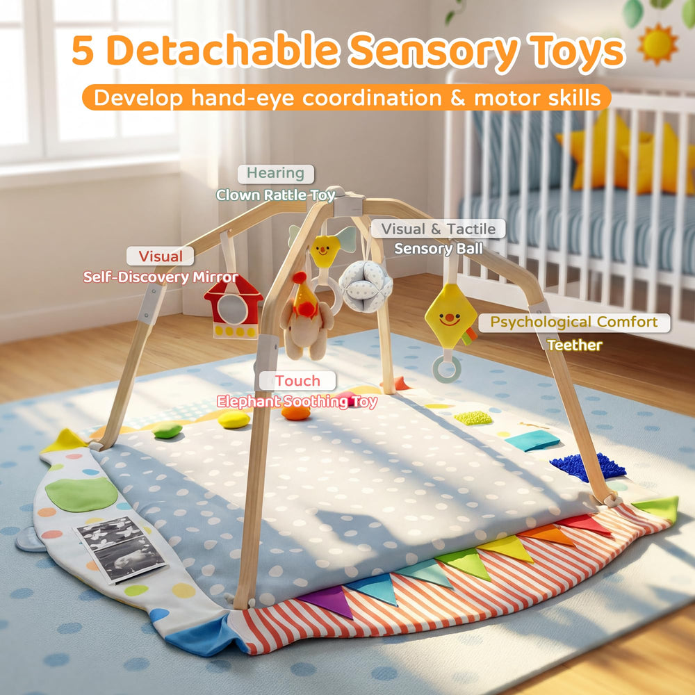 Kizfarm 49x49 inch mat provides ample space for play and tummy time.