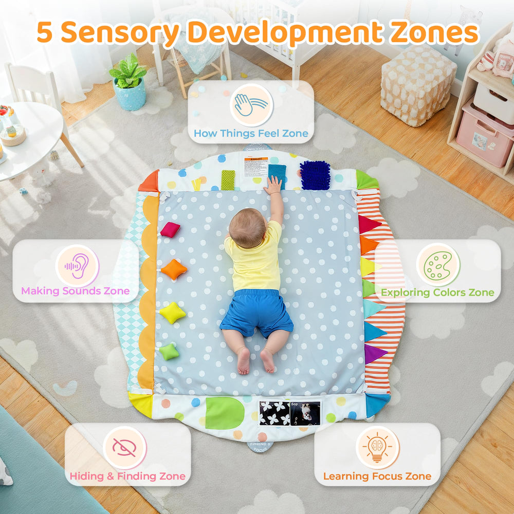 Kizfarm Circus-themed gym engages baby while supporting sensory development.