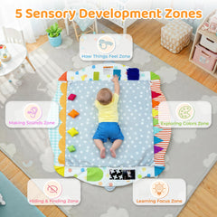 Kizfarm Circus-themed gym engages baby while supporting sensory development.