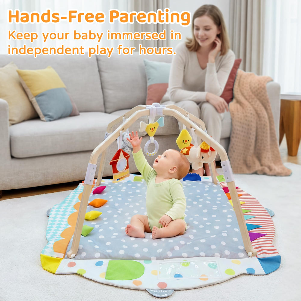 Kizfarm FSC basswood frame offers sturdy support for safe play.