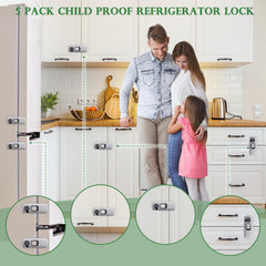 KIZZHISI fridge door lock on cabinet, easy adhesion for a mess-free kitchen