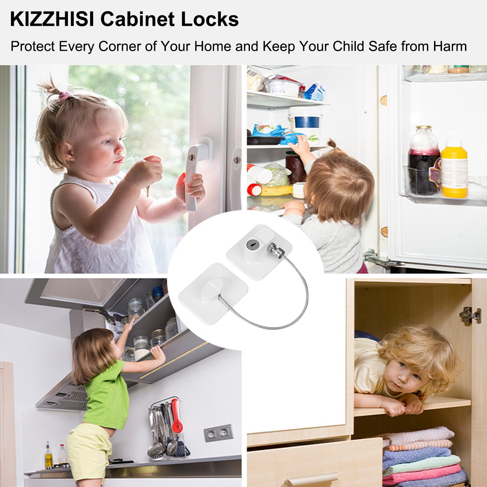KIZZHISI adhesive strips shown for easy tool free installation.