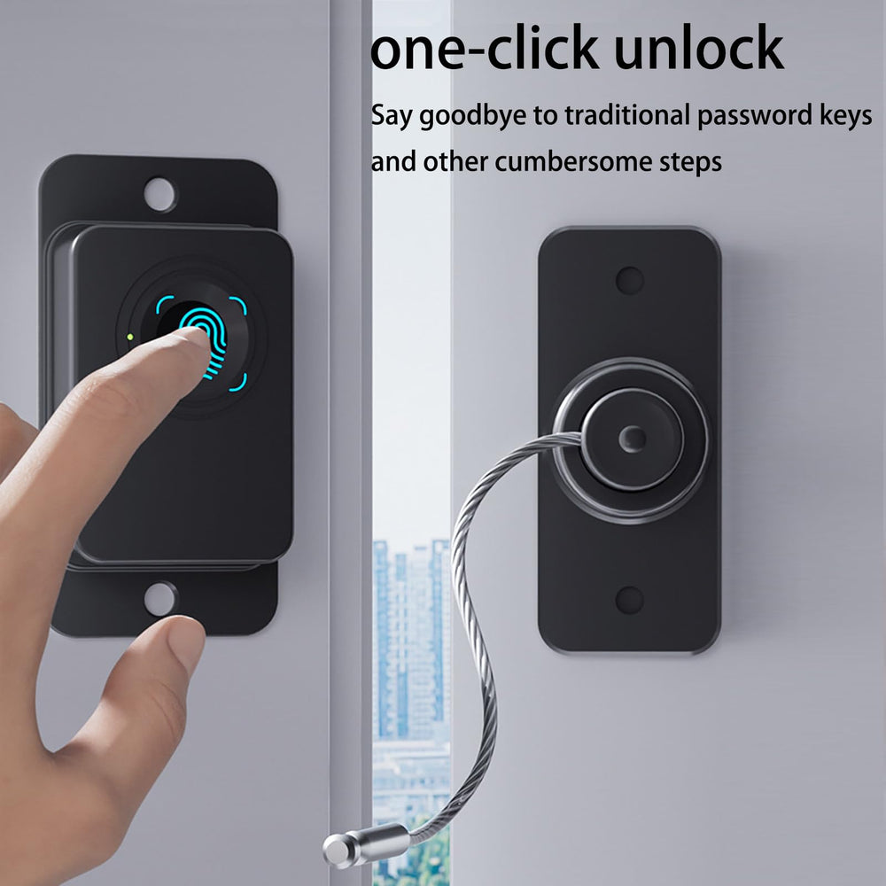 Adhesive-backed cabinet lock on a cabinet door for quick safety