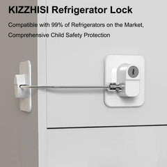 KIZZHISI cabinet lock on a cabinet door prevents reach to hazards.