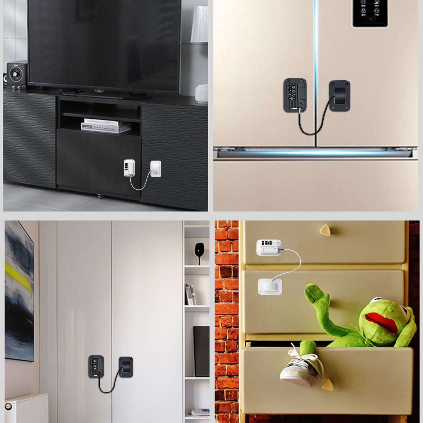 KIZZHISI child-proof lock uses a simple combination for quick access control.