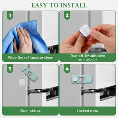 KIZZHISI fridge door lock with adhesive enables quick, secure setup.