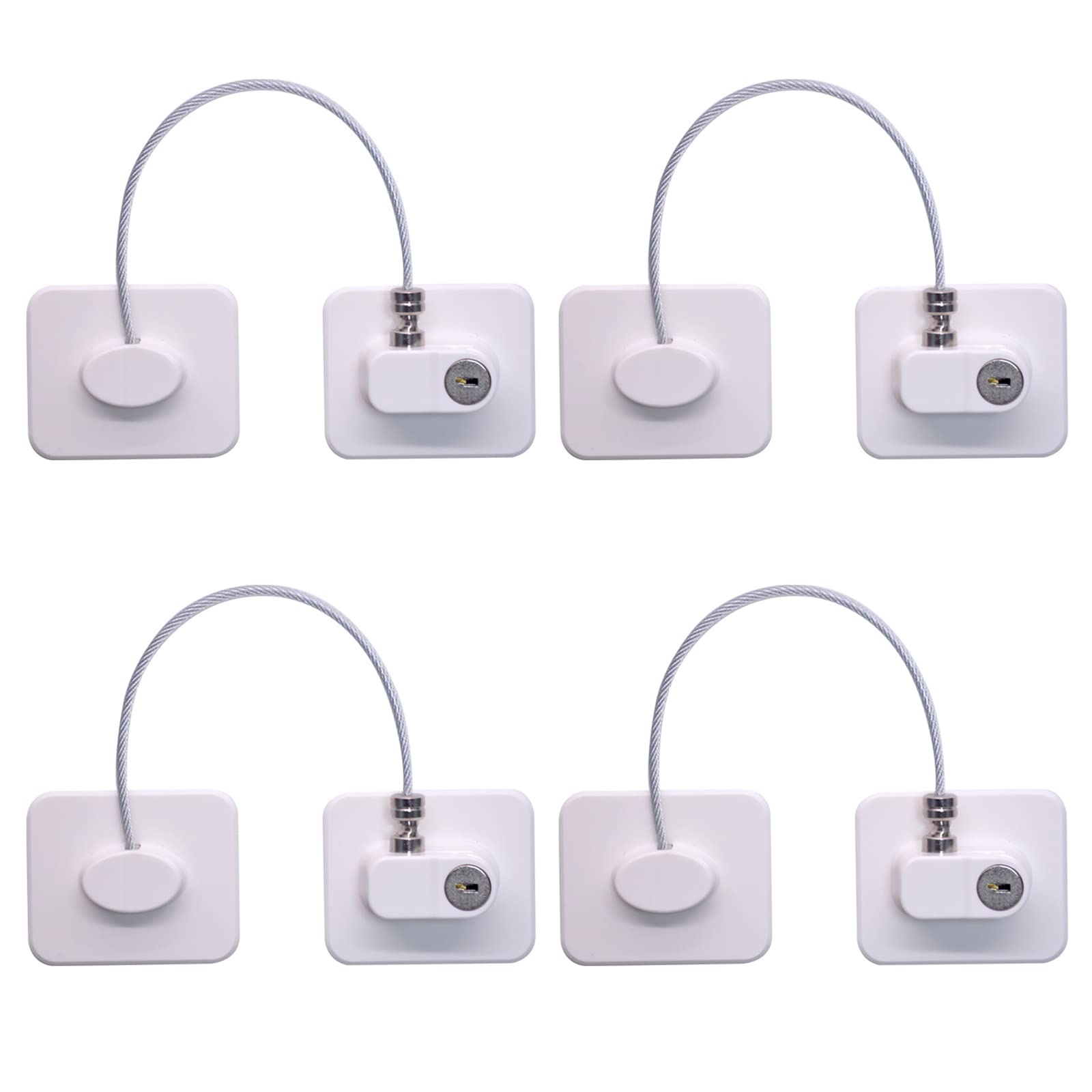KIZZHISI fridge lock 4-pack with adhesive strips keeps kids safe.