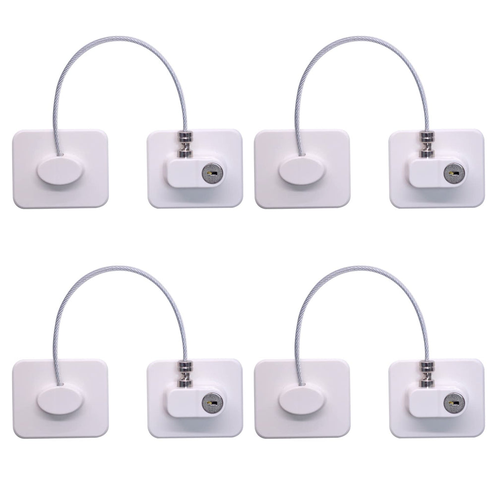 KIZZHISI fridge lock 4-pack with adhesive strips keeps kids safe.