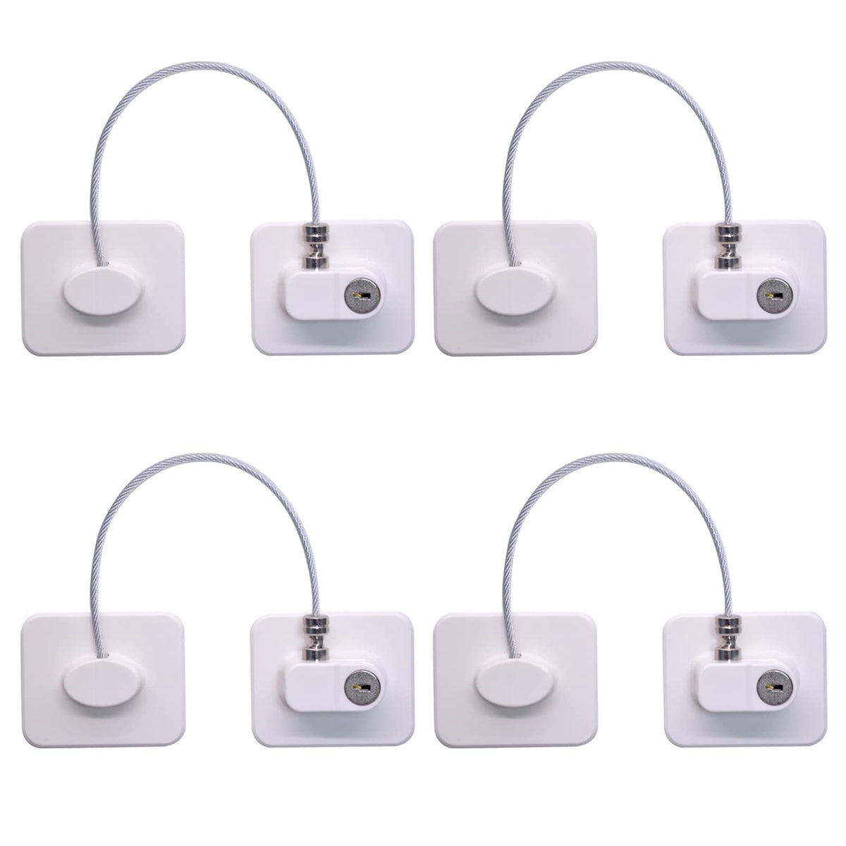 KIZZHISI fridge lock 4-pack with adhesive strips keeps kids safe.