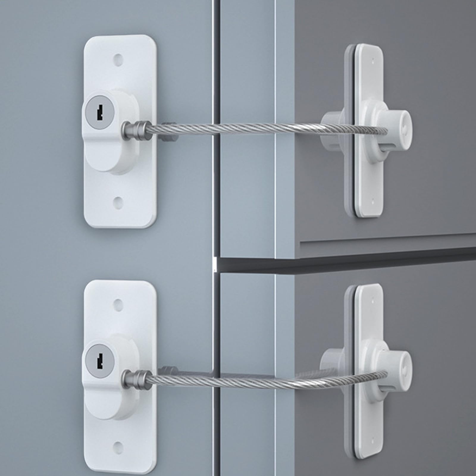 KIZZHISI fridge lock two-pack with keys protects curious kids and prevents fridge messes.