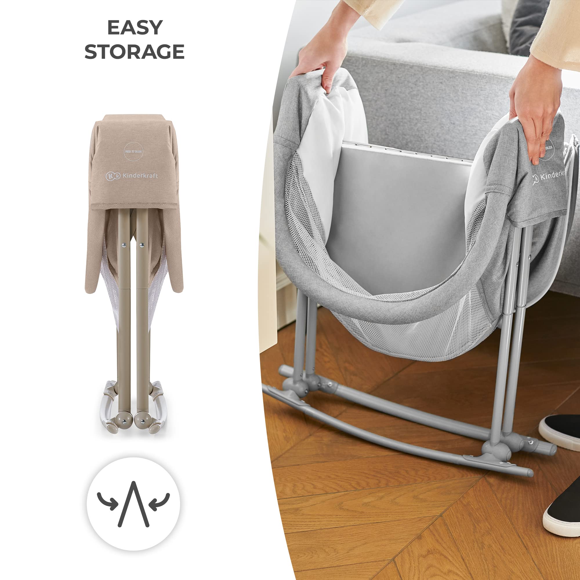 kk Kinderkraft LOVI adjustable hood shading baby during outings.