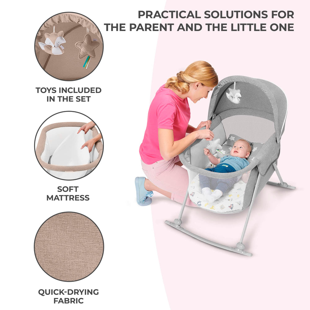 kk Kinderkraft LOVI included toys with mirror for baby entertainment.