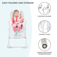 KK Kinderkraft Yummy highchair double tray with adjustable distance options.