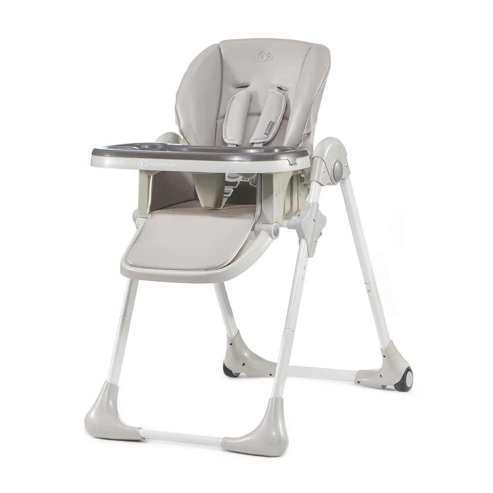 KK Kinderkraft Yummy highchair folded for compact storage at home.