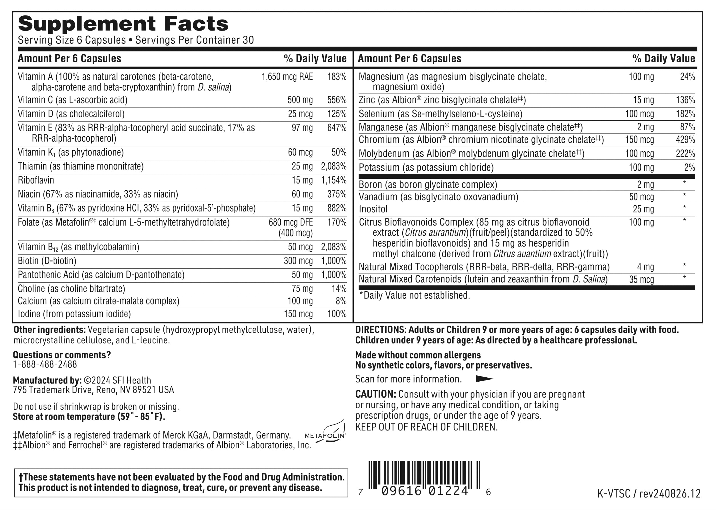 VitaSpectrum Kids ingredients panel highlighting absorption and purity
