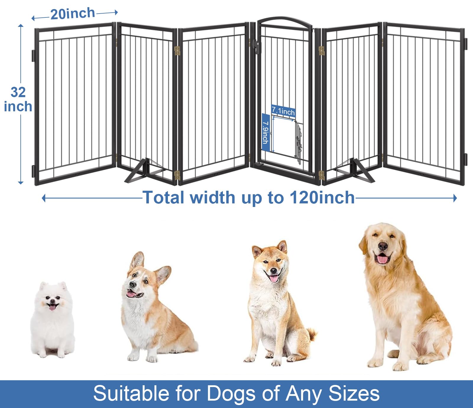 Klarana 32-inch tall gate suitable for stairs and decks.