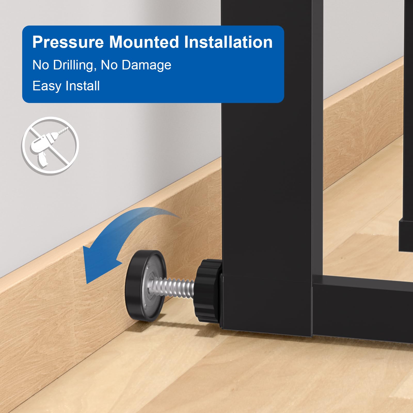 Adjustable width from 29 to 40 inches fits many openings.