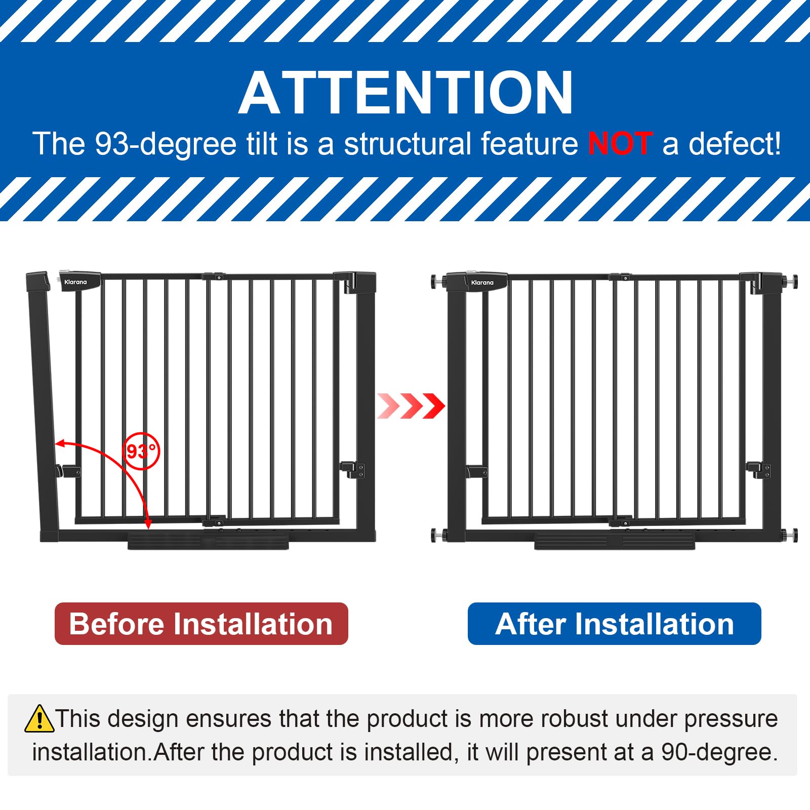 Sleek black Klarana gate complements modern interiors.