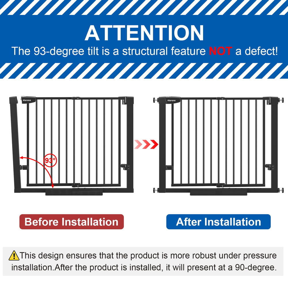 Sleek black Klarana gate complements modern interiors.
