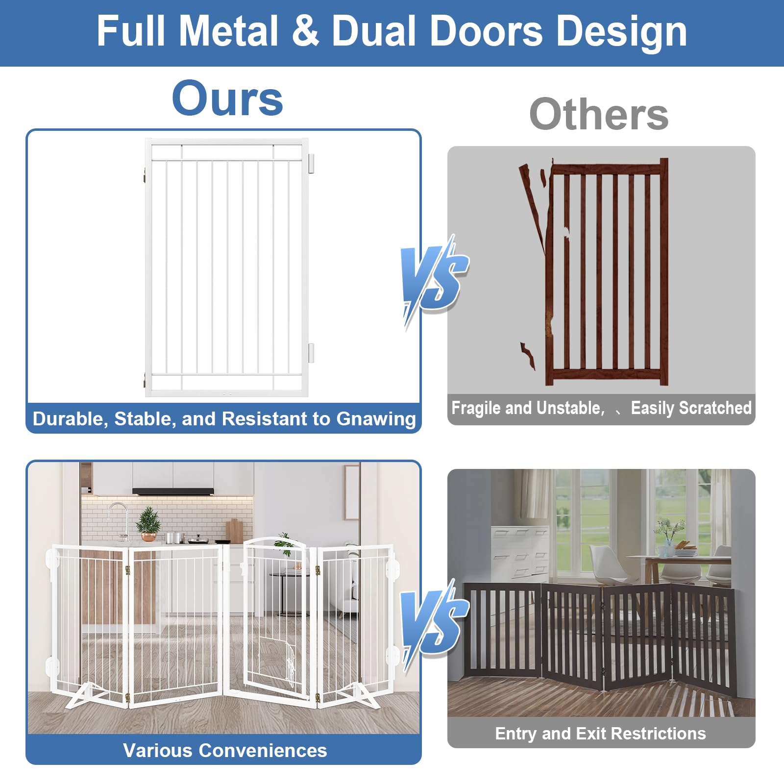 Klarana gate features 360-degree hinge for flexible layouts.