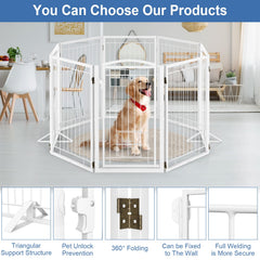 Klarana dog gate with cat door offers separate access for felines.