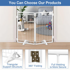 Klarana dog gate with cat door allows safe, separate access for pets