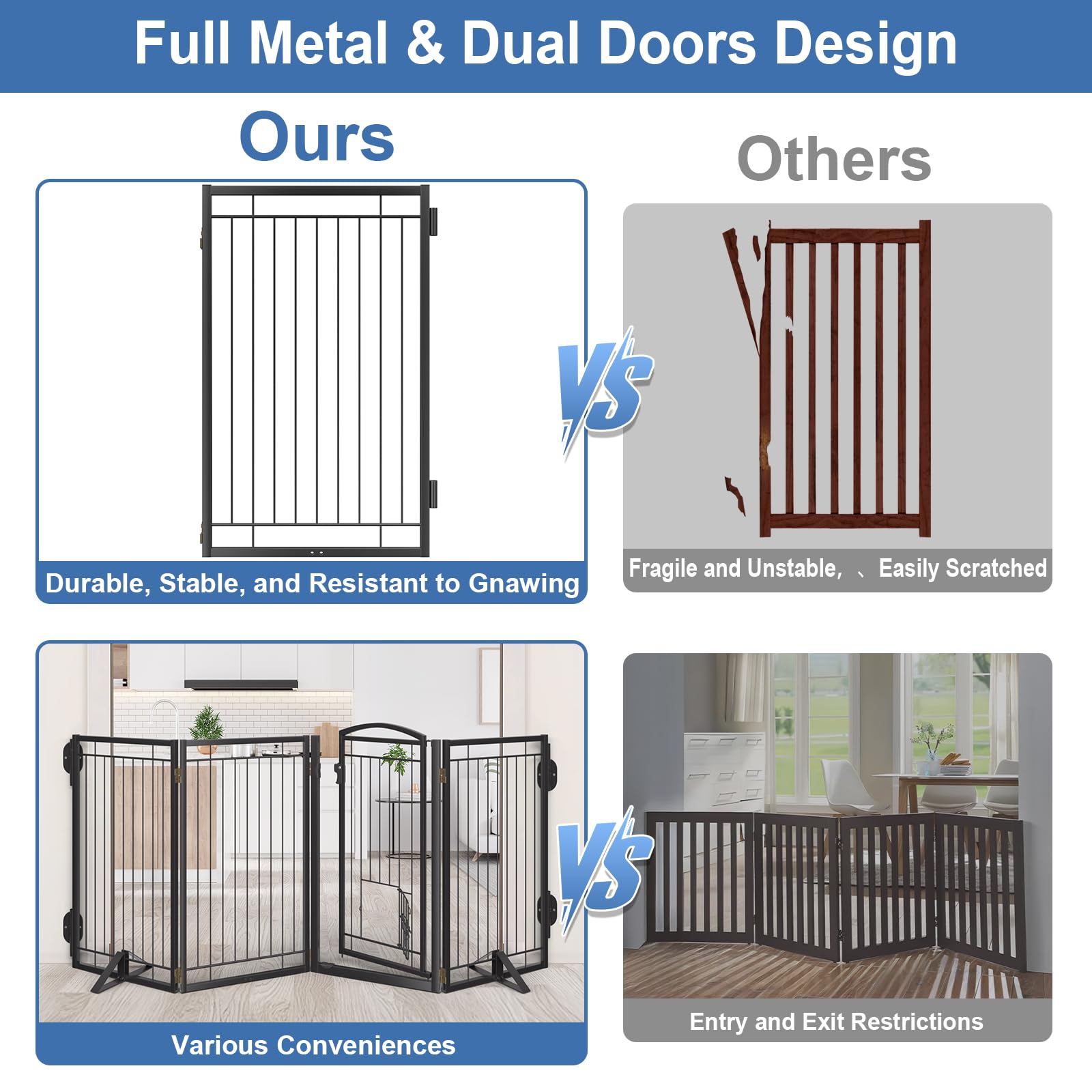 Klarana indoor-outdoor gate folds flat for compact storage and transport.